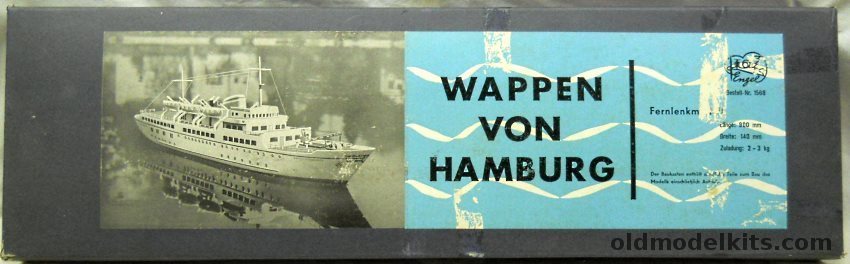 Engel 1/99 M/S Wappen Von Hamburg 1955 Cruise Ship - 35 Inch Long Ship For Display or R/C - (Ocean Liner), 1568 plastic model kit